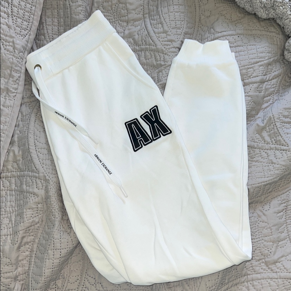 Armani Exchange White Joggers